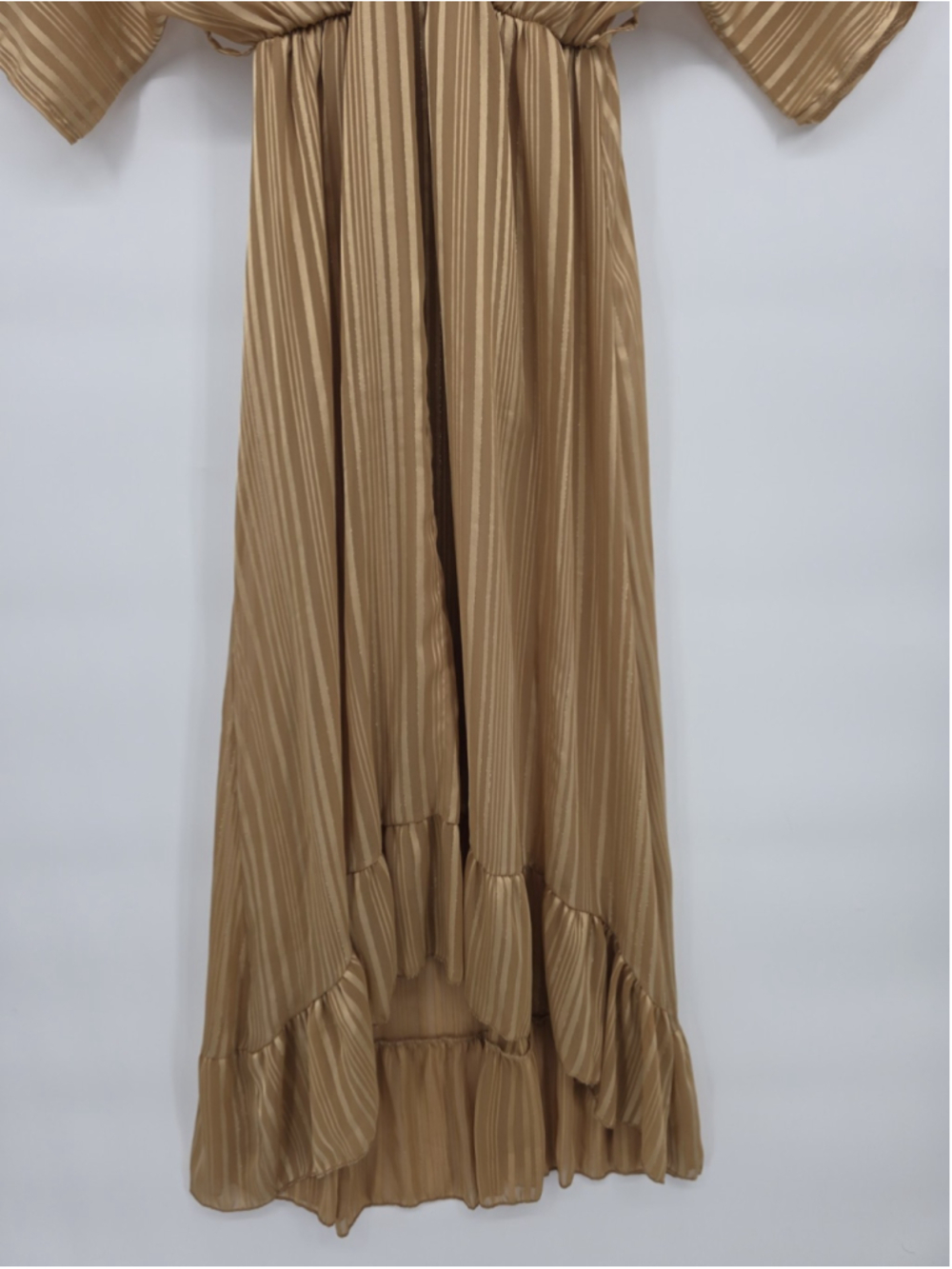 Made in Italy Striped Maxi Dress Boho Ruffle Tiered Romantic High Low S - Picture 4 of 15